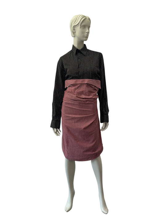 HULFE Café Jelinek Hug Dress combining red and black stripes