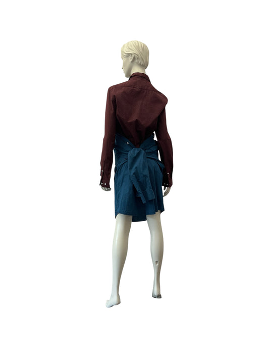 Alternate view of HULFE McCafé Hug Dress combining dotted blue and red-wine shirts